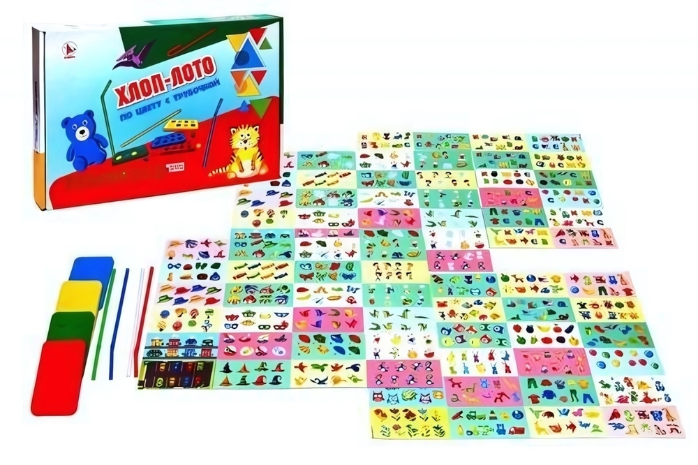 Хлоп-лото №3 "По цвету с трубочкой" (Ракета)