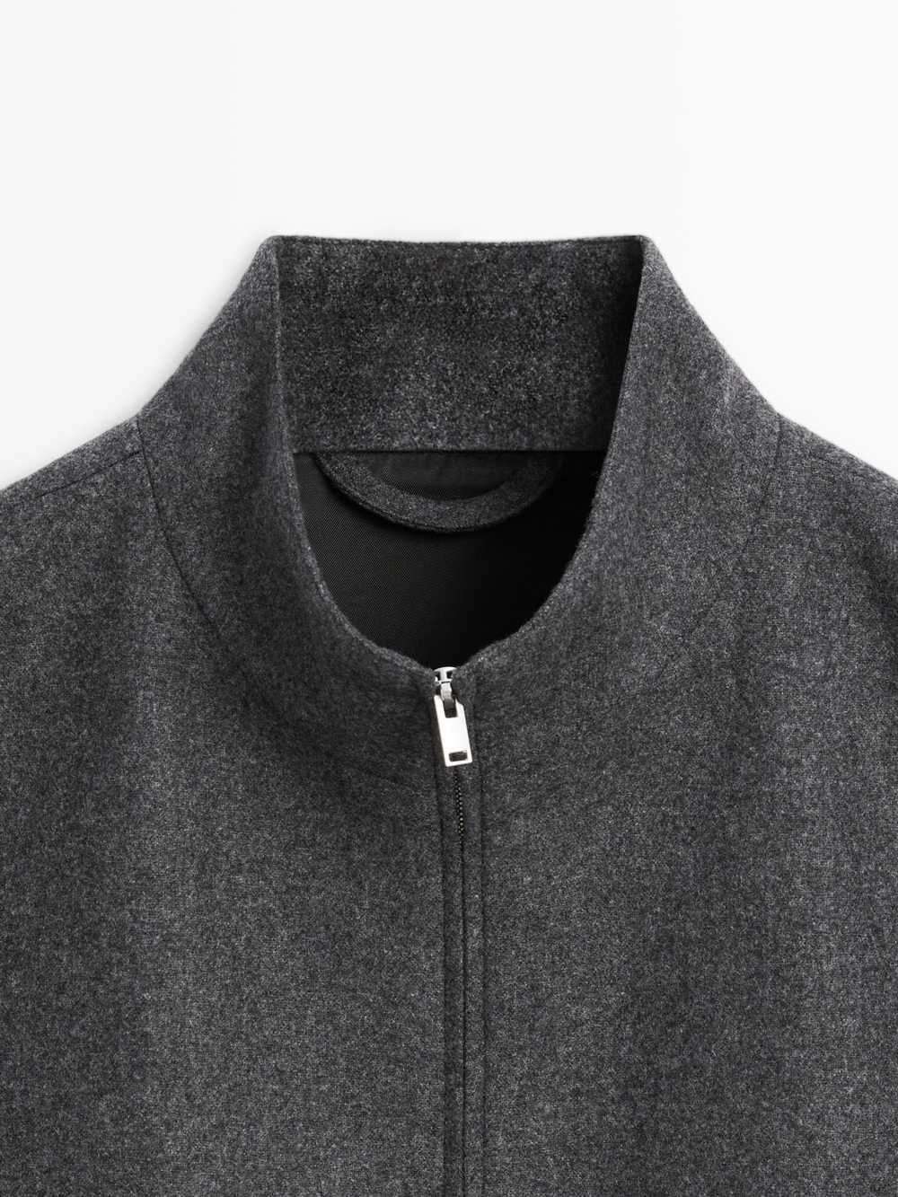 Massimo Dutti Бомбер из смесовой шерсти, серый