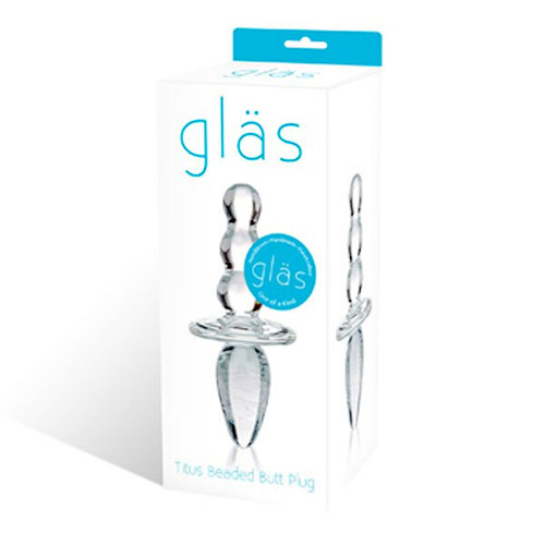 Анальная пробка Glas Titus двусторонняя, стекло, 5 и 5,5 см