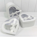 Коробка 25.8х24.5х12 см Набор 3 шт "Сердце" (Белый)