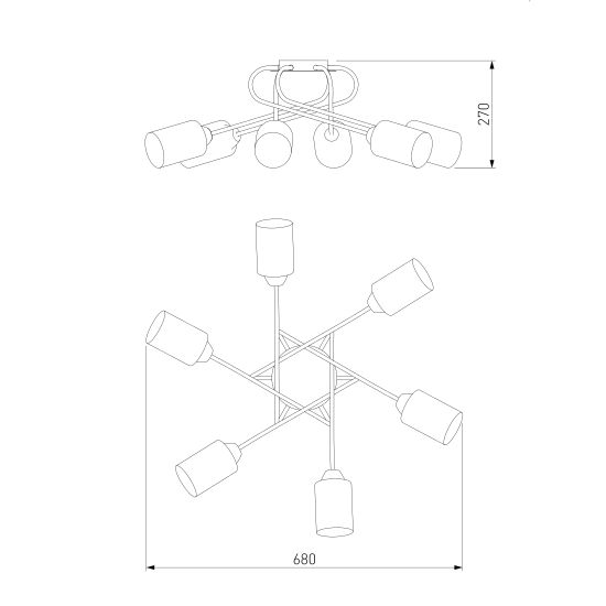 30167/6 / потолочный светильник / хром