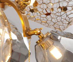 Люстра 8898P/AL gold/smoky