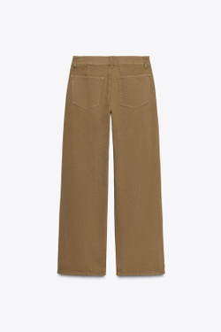 ZARA БРЮКИ ЧИНОС С НИЗКОЙ ПОСАДКОЙ, КОРИЧНЕВЫЙ