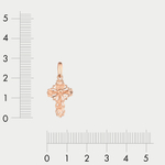 Крест женский православный из розового золота 585 пробы без вставок (арт. 715237-1000)
