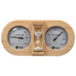 Термометр с гигрометром Банная станция с песочными часами 27х138х75см для бани и сауны