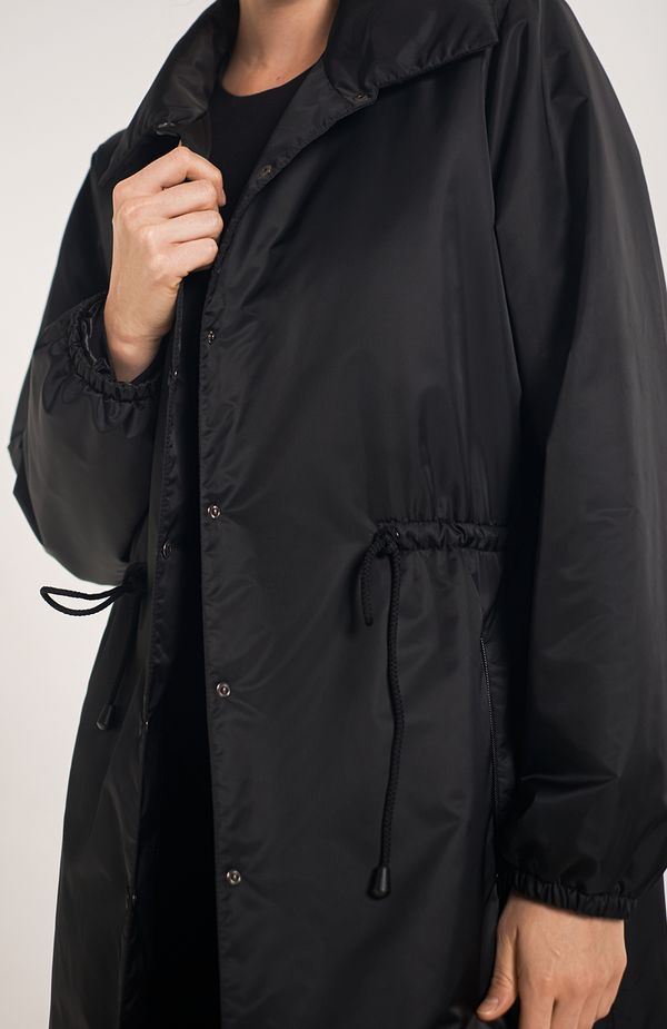 Парка-плащ AW012 черный - фото 6