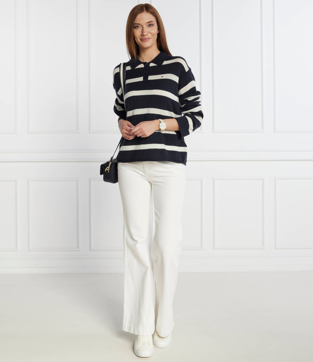 Хлопковый свитер soft wool поло-nk sweater Tommy Hilfiger - темно-синий(WW0WW39879)