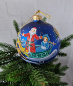 Шар стеклянный "Тройка", ручная роспись