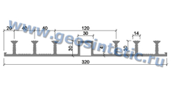 Гидрошпонка АКВАСТОП ДО-320/30-6/30 (ПВХ-П) Гидроизоляционная шпонка деформационная опалубочная ТУ 5772-001-58093526-11, м.п.