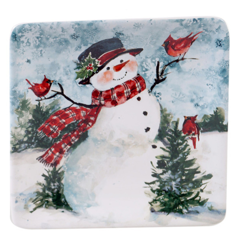 Тарелка десертная Certified Int. Снеговик 15см