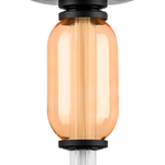 737527 Подвес EMISFERO 8W LED 250LM G ЧЕРНЫЙ/ПРОЗРАЧНЫЙ+ЯНТАРЬ 3000K