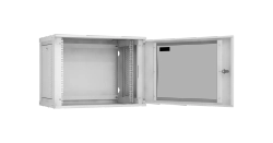 Шкаф настенный 9U, Ш600хГ350, стеклянная дверь, цельнометаллические стенки, серый