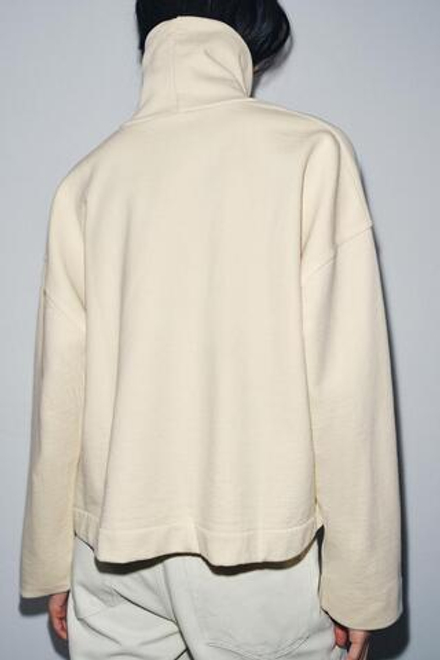 ZARA ТОЛСТОВКА OVERSIZE С ВЫСОКИМ ВОРОТНИКОМ, ВАНИЛЬНЫЙ