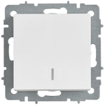 BRITE Выключатель 1-клавишный проходной с индикацией 10А ВС10-1-7-БрАБ арктический белый IEK