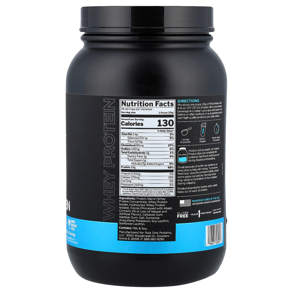 Rule One Proteins, сывороточный протеин, со вкусом шоколадной помадки, 910 г (2,01 фунта)