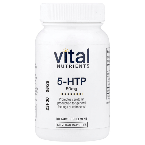 Vital Nutrients, 5-HTP, 50 мг, 60 веганских капсул