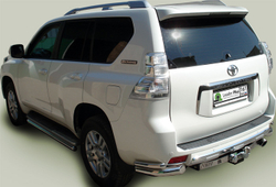 Фаркоп(прицепное) Лидер-Плюс для TOYOTA Land Cruiser PRADO,LEXUS GX с нерж. пластиной (паспорт и сертификат в комплекте, без электрики)T113-F(N)