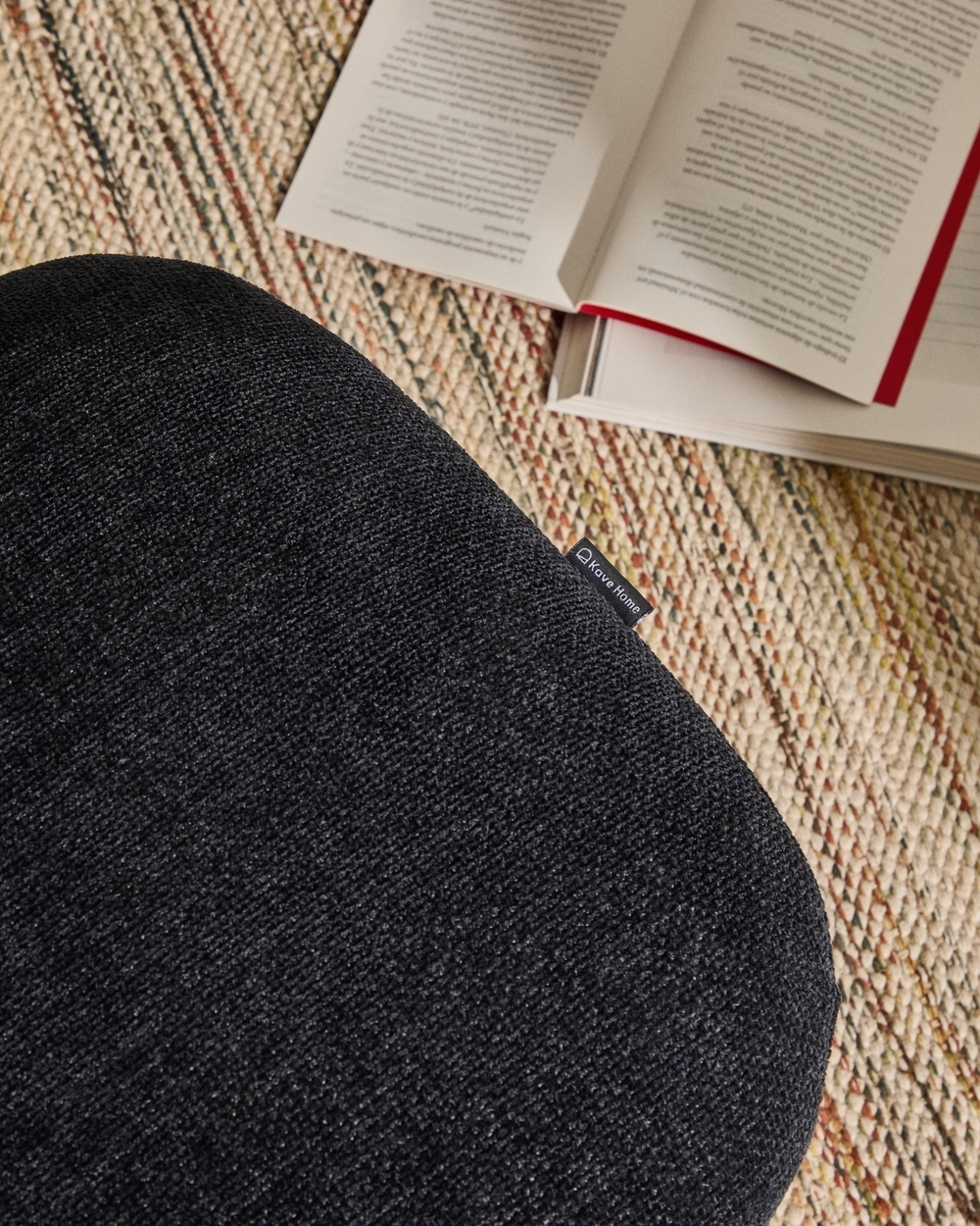 Teryl Пуф из шенилла синего цвета с серым металлом