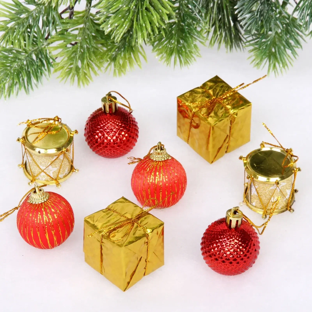 Набор украшений «Гора подарков» 19.5*8*8 см (20 предметов), Красный/золото