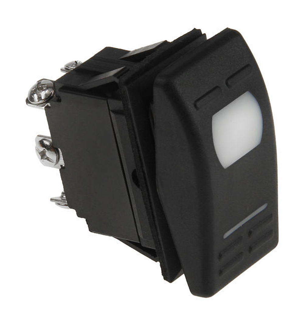 Переключатель трехпозиционный ON-OFF-ON 12В/16А 5Р с подсветкой