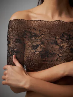 330 Кружево эластичное 23 см, Италия, черный/золото