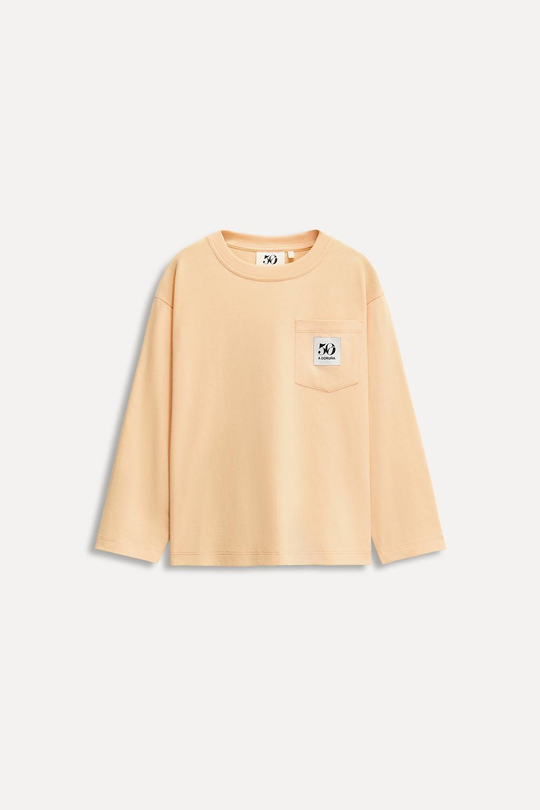 ZARA ФУТБОЛКА С КАРМАНОМ И ЭТИКЕТКОЙ 50TH ANNIVERSARY, МАНДАРИНОВЫЙ