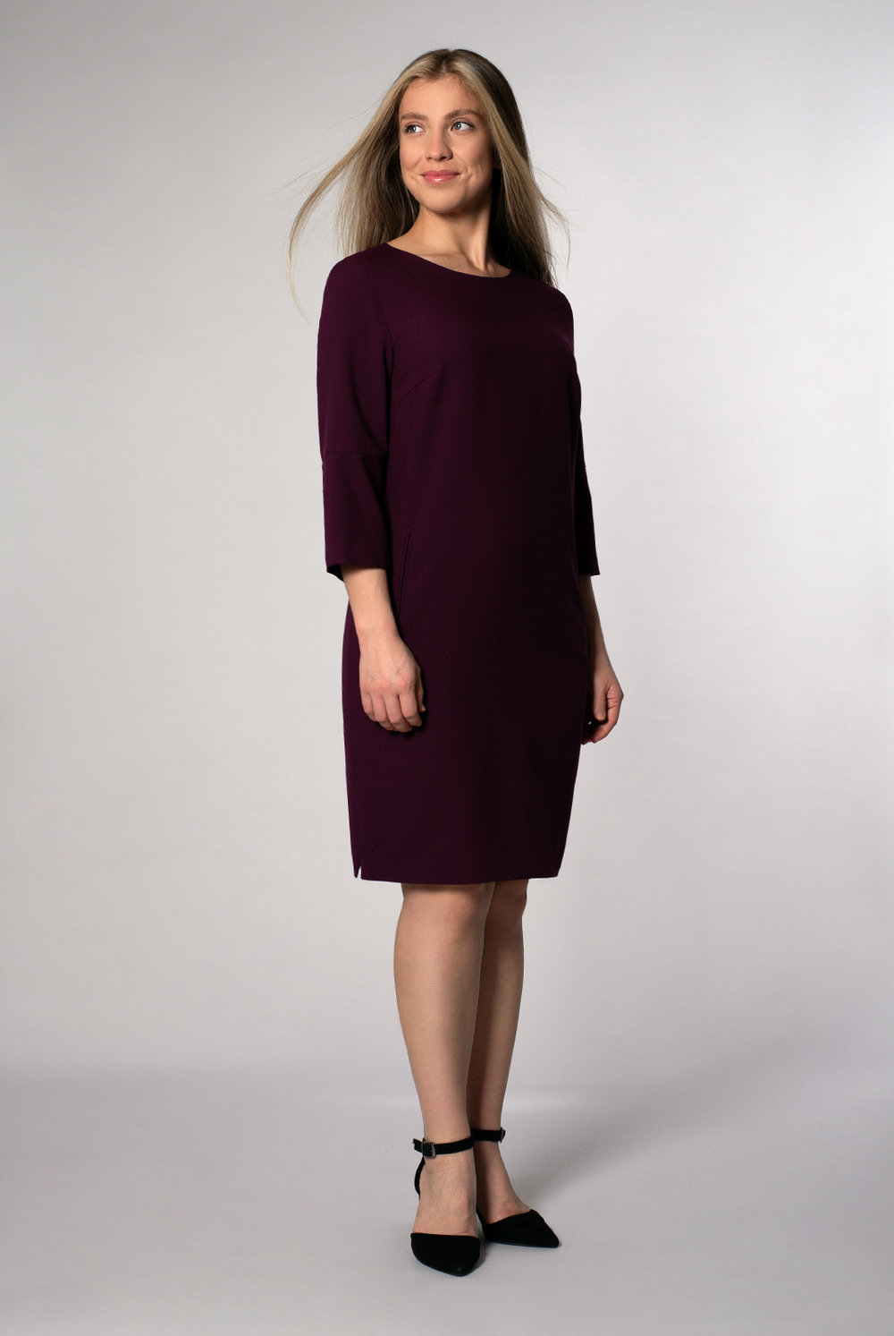 Платье женское 1390Аа, бордовый #462Бор051390А