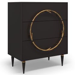 Комод Арт Колор matte Классик Голд с 3 ящиками Терпкий коричневый матовый