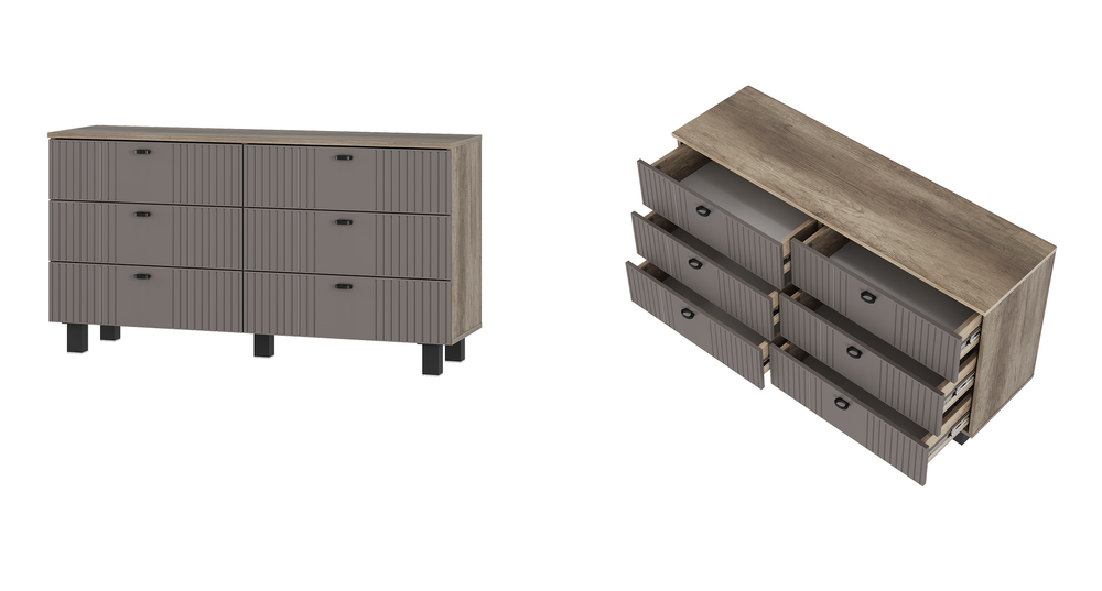 Комод Олива КМ-04 Муссон софт (серый) MF14