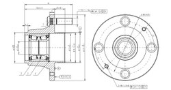 Ступица задняя в сборе L=R GM Aveo I/II/Kalos 02 /4 болта GANZ GIM03049