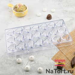 Форма поликарбонатная «Сердце 21 ячейка»