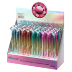 Ручка шариковая, масляная, автоматическая, Basir, синие чернила, серия "Кристалл", с поворотным механизмом и бриллиантиком, 36 шт