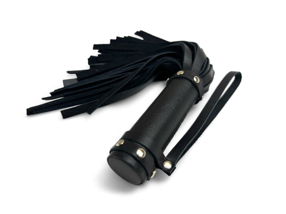 Черная генитальная мини-плеть Queen Arsenal - 26 см. (Цвет: черный)