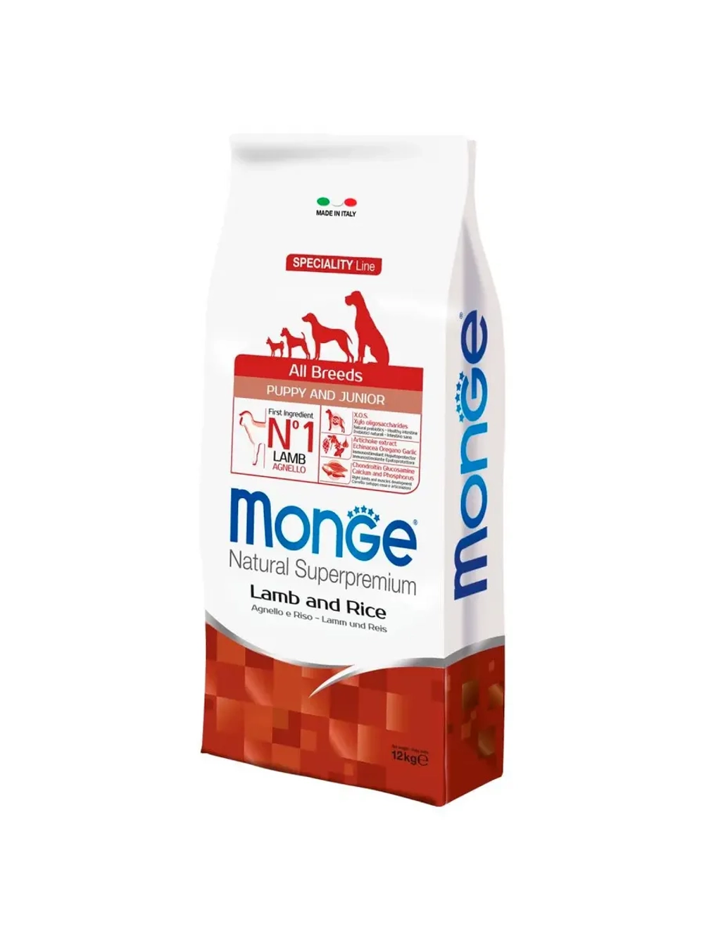 Сухой корм MONGE SPECIALITY LINE PUPPY&JUNIOR ALL BREEDS LAMB, RICE AND POTATOES (Монж Паппи с ягненком) 12кг