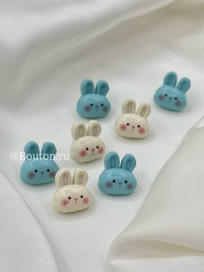 Пуговицы "Зайки" голубые