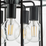 798257 Люстра GENNI 5х40W E27 ЧЕРНЫЙ МАТОВЫЙ/ПРОЗРАЧНЫЙ