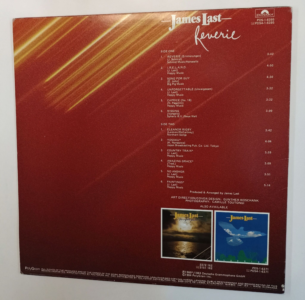 Винтажная виниловая пластинка LP James Last Reverie (Canada 1984)