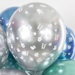 Шар (12''/30 см) С Новым Годом! (игрушки и подарки), Ассорти, хром, 5 ст 25 шт.
