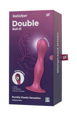 Фаллоимитатор Satisfyer Double Ball-R, силикон, красный, 18 см