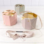 Коробка Ювелирная 13.3х13.3х11.5 см Набор 3 шт с прозрачной крышкой и ручками (Микс)