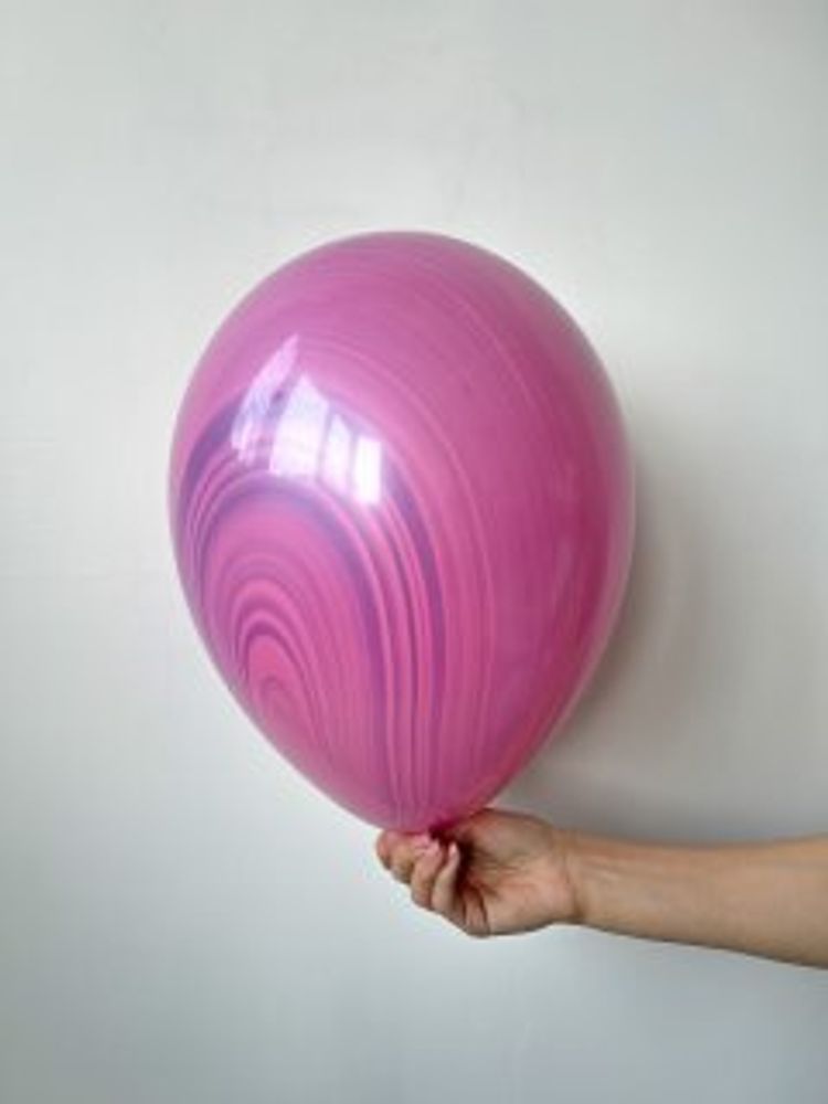 Q Шар 11" / 24 см, супер агат розовый Pink Violet (БГ-16)