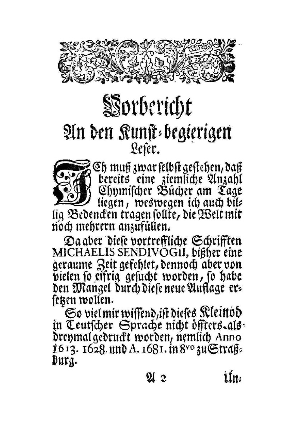 Michaelis Sendivogii Chymische Schrifften. Darinnen Gar Deutlich Von Dem Ursprung, Bereitung Und Vollendung | Friedrich Roth-Scholtz