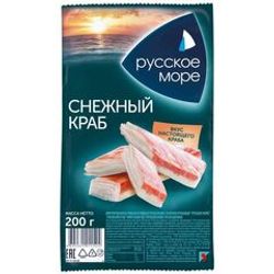 ПАЛОЧКИ КРАБОВЫЕ СНЕЖНЫЙ КРАБ 200 ГР ОХЛАЖДЕННЫЕ /РУССКОЕ МОРЕ/