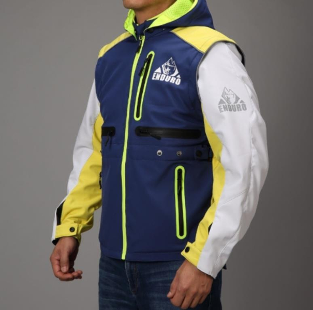 Мотокуртка Enduro сине-белая XXL