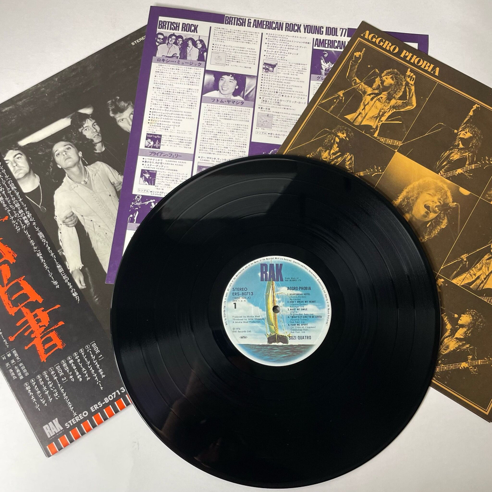 Винтажная виниловая пластинка LP Suzi Quatro Aggro Phobia (Japan 1976) (Obi) The Honky Tonk Downstairs