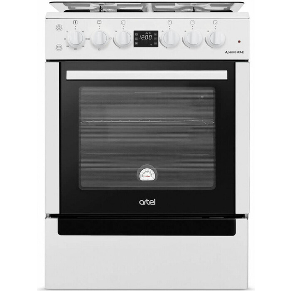 Плита газовая ARTEL APETITO 04-Е белая (ЧР, ГК, комб, 60х60)