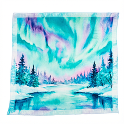 Шейный платок «Снежная нежная Карелия», 70×70 см