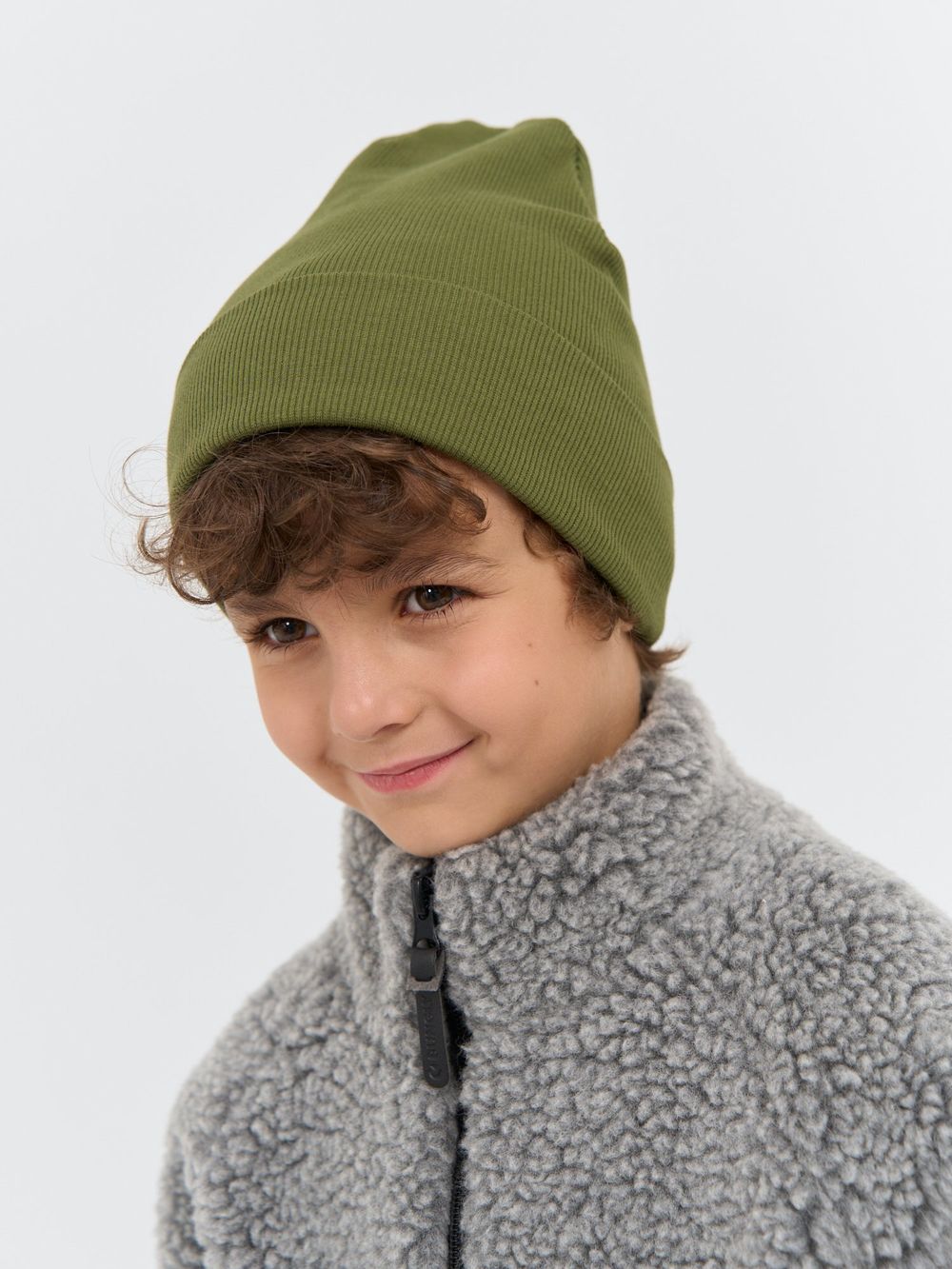 Шапка трикотажная двухслойная "Хаки"