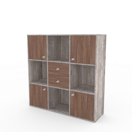 Стеллаж КарИВи Джери Бетон Бодего Темный