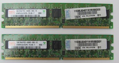Оперативная память IBM 2GB (2x1GB) PC2-5300 CL5 ECC DDR2 DIMM 41Y2729